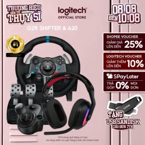 Combo Vô Lăng Logitech G29 Driving Force, Cần số Logitech SHIFTER và tai nghe Logitech Astro A20