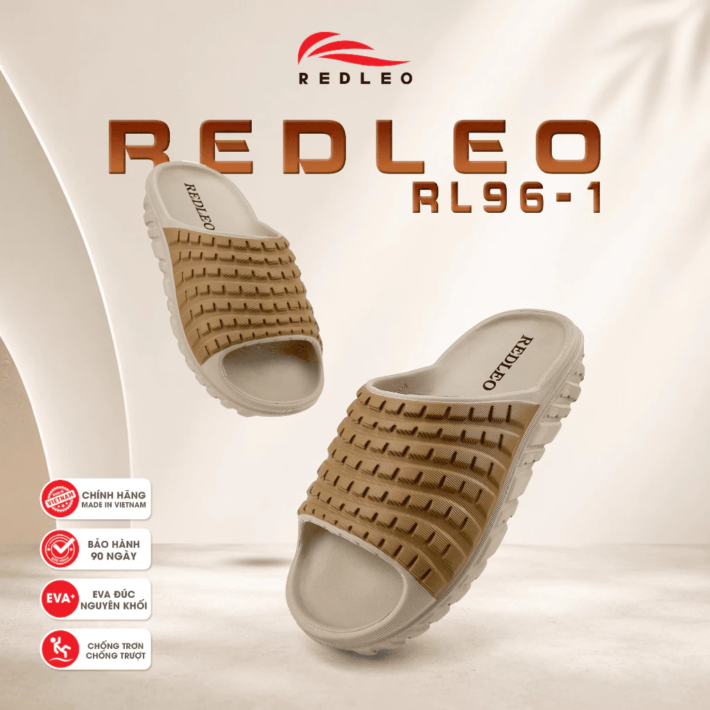 Dép Quai Ngang REDLEO RL96-1 – Dép Bánh Mì, EVA Êm Nhẹ, Vân Nhám Dập Nổi, Chống Trượt