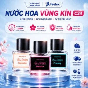 Nước hoa vùng kín C24 by Feelex nhiều mùi hương quyến rũ, ngọt ngào và thanh mát - Lọ 5ml