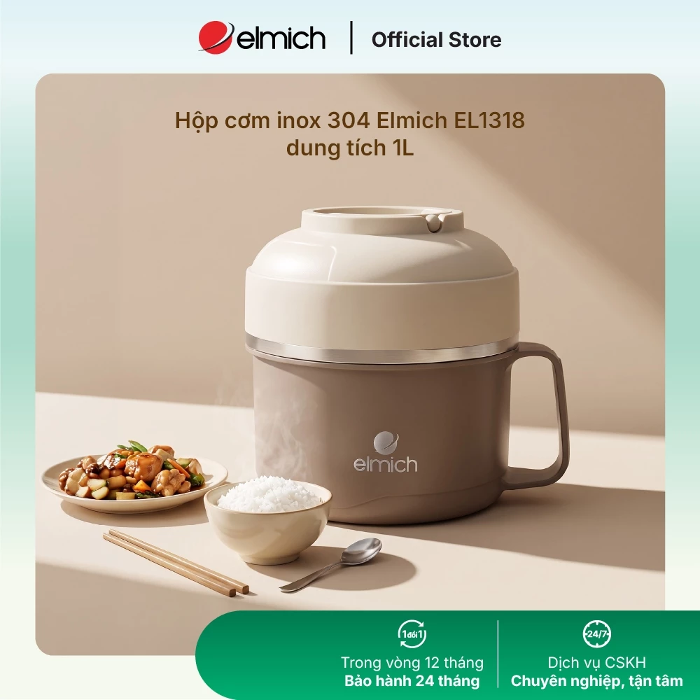Hộp cơm inox 304 Elmich EL1318 dung tích 1L