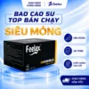 Bao cao su Feelex siêu mỏng, kéo dài thời gian, gân gai, nhiều gel bôi trơn - Hộp 10 bcs