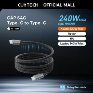 Củ Sạc Nhanh CUKTECH GaN 40W Siêu Nhỏ Gọn Chân Gập Không Nóng Máy Cho iP 17/16/15/iPad Air/Xiaomi 17/Samsung S26