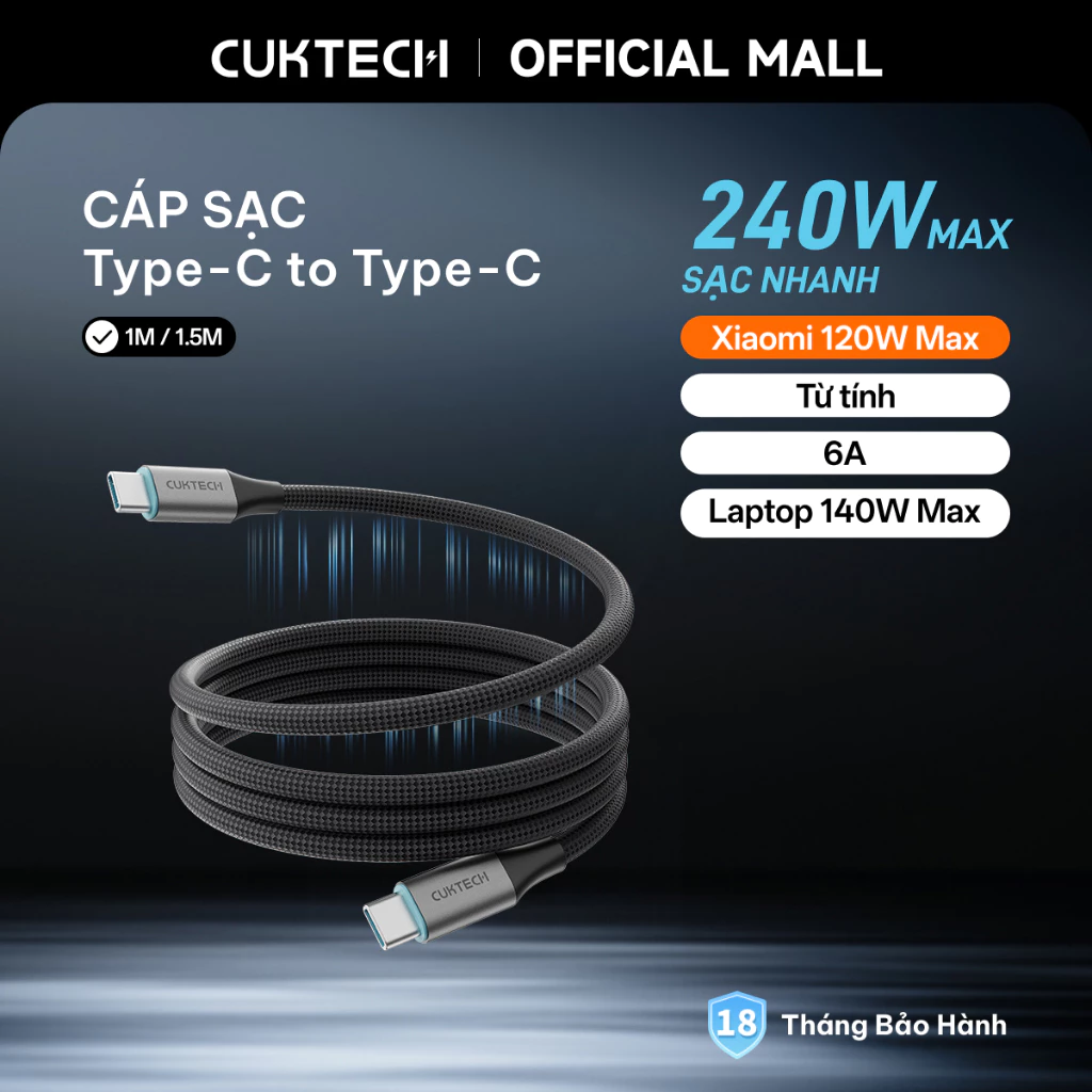 Củ Sạc Nhanh CUKTECH GaN 40W Siêu Nhỏ Gọn Chân Gập Không Nóng Máy Cho iP 17/16/15/iPad Air/Xiaomi 17/Samsung S26