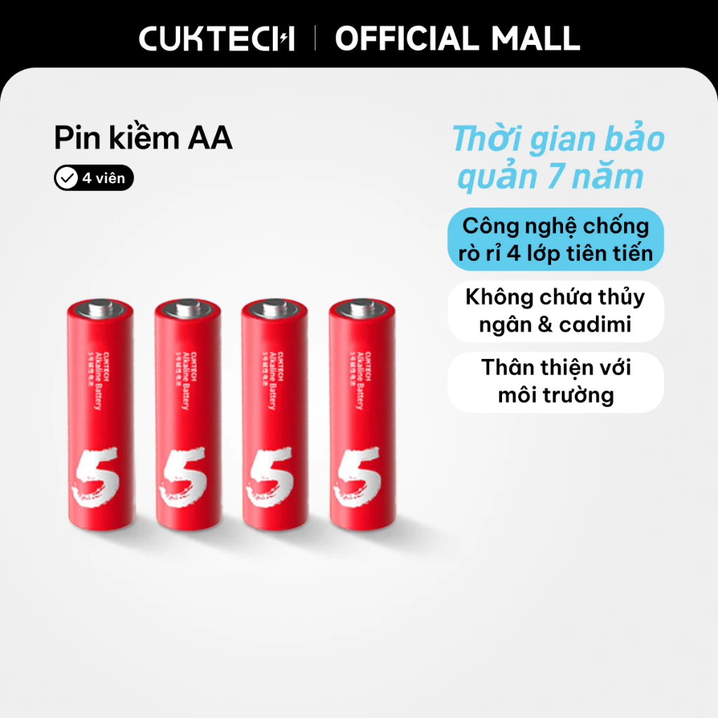 Pin Kiềm Màu Sắc Aa Cuktech Phù Hợp Cho Đồ Chơi Trẻ Em/Chuột/ Điều Khiển Tv Và Điều Hòa