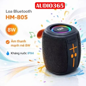 Loa hm805 có thể ghép đôi 2 loa, công suất 8w loa nghe nhạc bass căng