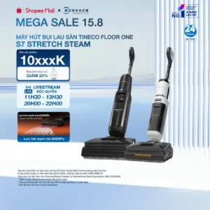 Tineco S7 Stretch Steam Máy hút bụi lau sàn | Lực hút 22.000Pa | Lau nhà bằng hơi nóng HyperSteam 160℃ | BH 24 tháng