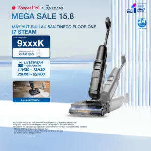 Tineco FLOOR ONE i7 Steam Máy hút bụi lau sàn khô ướt | Lực hút tốt đa 22.000Pa | Nằm phẳng 180° | Bảo hành 24 Tháng