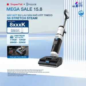Tineco Floor One S6 Stretch Steam Máy hút bụi lau sàn hơi nước | Tiệt trùng hơi nước nóng | Lực hút 18.000Pa | BH 2 năm
