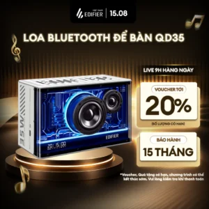 Loa Máy Tính Để Bàn EDIFIER QD35/QD25 - Công suất 40W - Thiết kế trong suốt - Tích Hợp Sạc GaN - 15 Tháng Bảo Hành