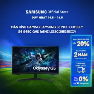 [FREE SHIP] Màn hình Gaming Samsung 32 inch Odyssey G5 G55C QHD 165Hz LS32CG552EEXXV
