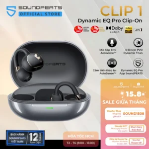 Tai Nghe True Wireless SoundPEATS Clip 1 | Driver Dynamic DVP Titan Kép | DynamicEQ Pro | Bluetooth 5.4
