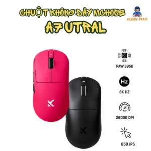 Chuột gaming không dây Mchose A7 Ultra Series - 3 mode kết nối - PAW3950 - 8000HZ - 26000DPI - APP