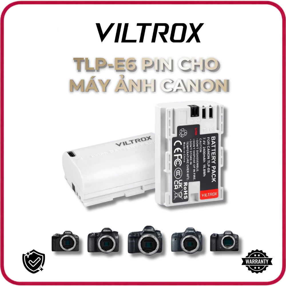 VILTROX TLP-E6 - Pin Viltrox TLP-E6 Cho Máy ảnh Canon Tích Hợp Cổng Sạc Type-C
