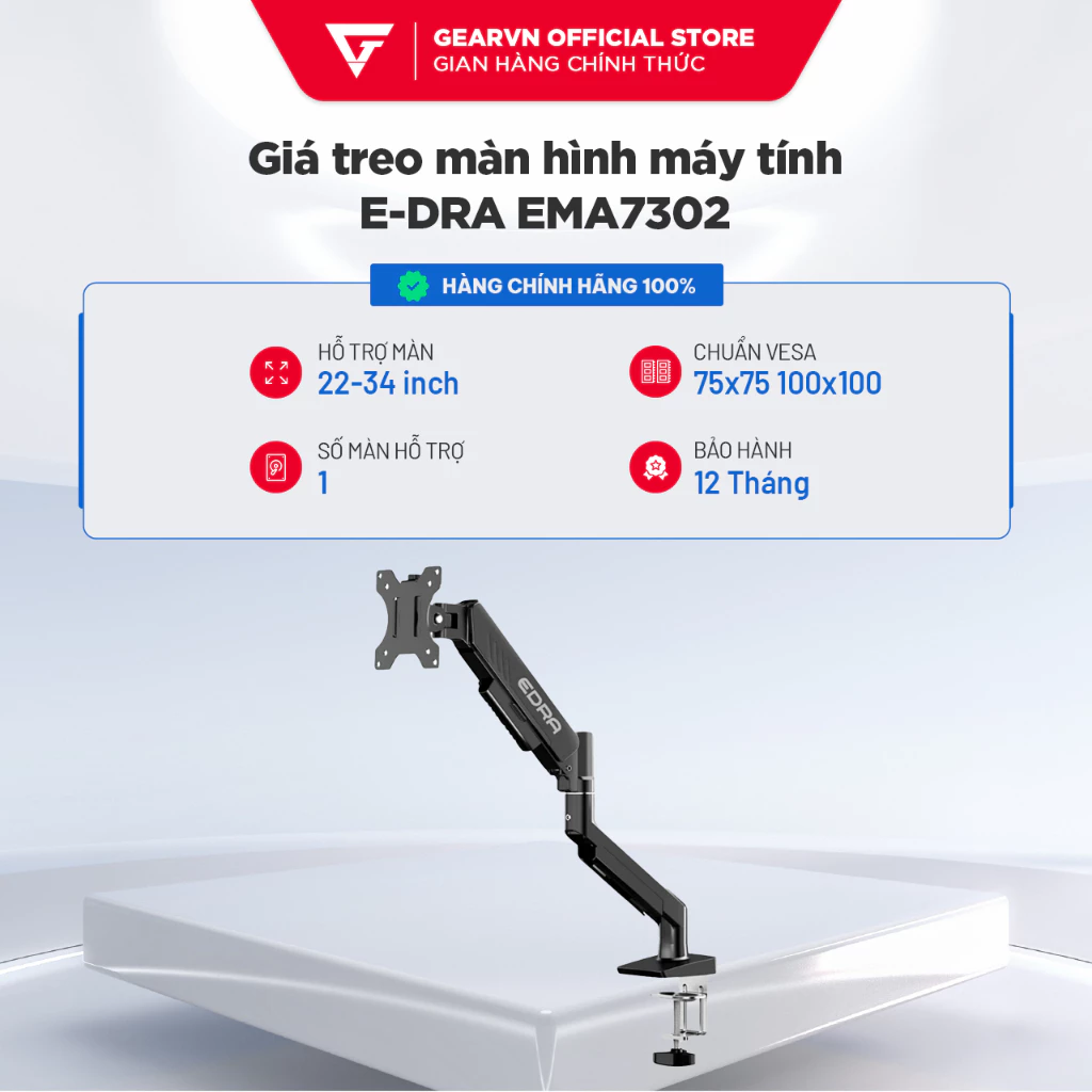Giá treo màn hình máy tính E-DRA EMA7302 hỗ trợ 22 - 34 inch BH 12 Tháng