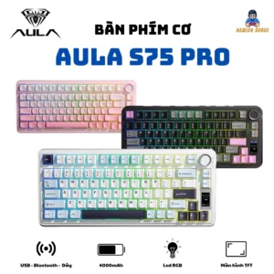 [ Hoả tốc ] Bàn phím cơ không dây AULA S75 PRO - Màn hình TFT - Có núm xoay - kết nối 3 chế độ - full foam