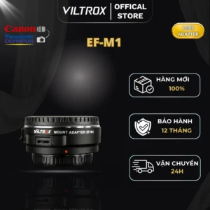 VILTROX EF-M1 AF Ngàm Chuyển Ống Kính Canon EF/EF-S lên thân máy ảnh Panasonic và Olympus (MFT) - HÀNG CHÍNH HÃNG