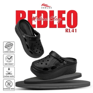 Dép sục REDLEO Urban Tặng Kèm 12 Charm 3D – Đúc Bít Mũi Nguyên Khối có gót 6 cm nâng chiều cao RL41