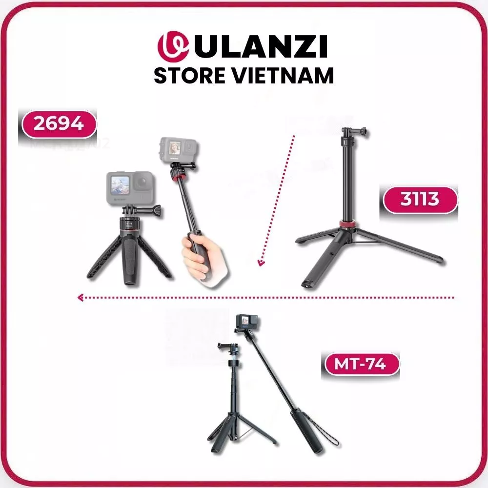 ULANZI GO-QUICK II 2964/ GO-QUICK II 3113 /MT-74 - Chân Tripod Dành Cho GoPro/ DJI Osmo/ insta360