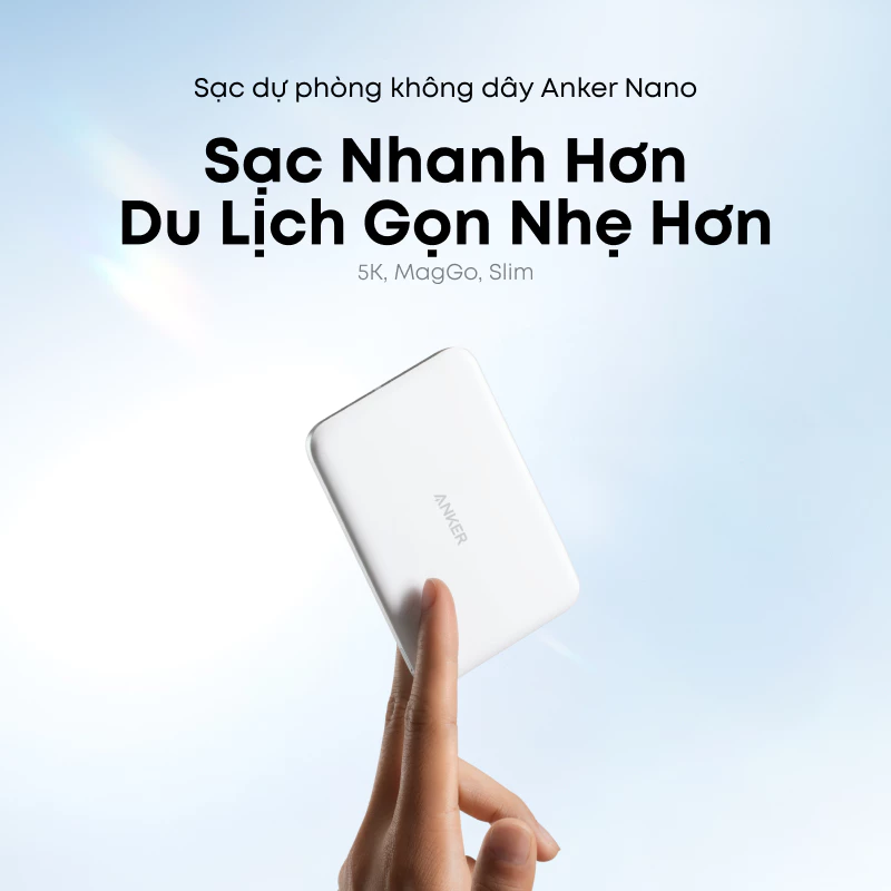 Sạc Dự Phòng Anker Nano A1665 5000mAh Qi2 15W Chính Hãng