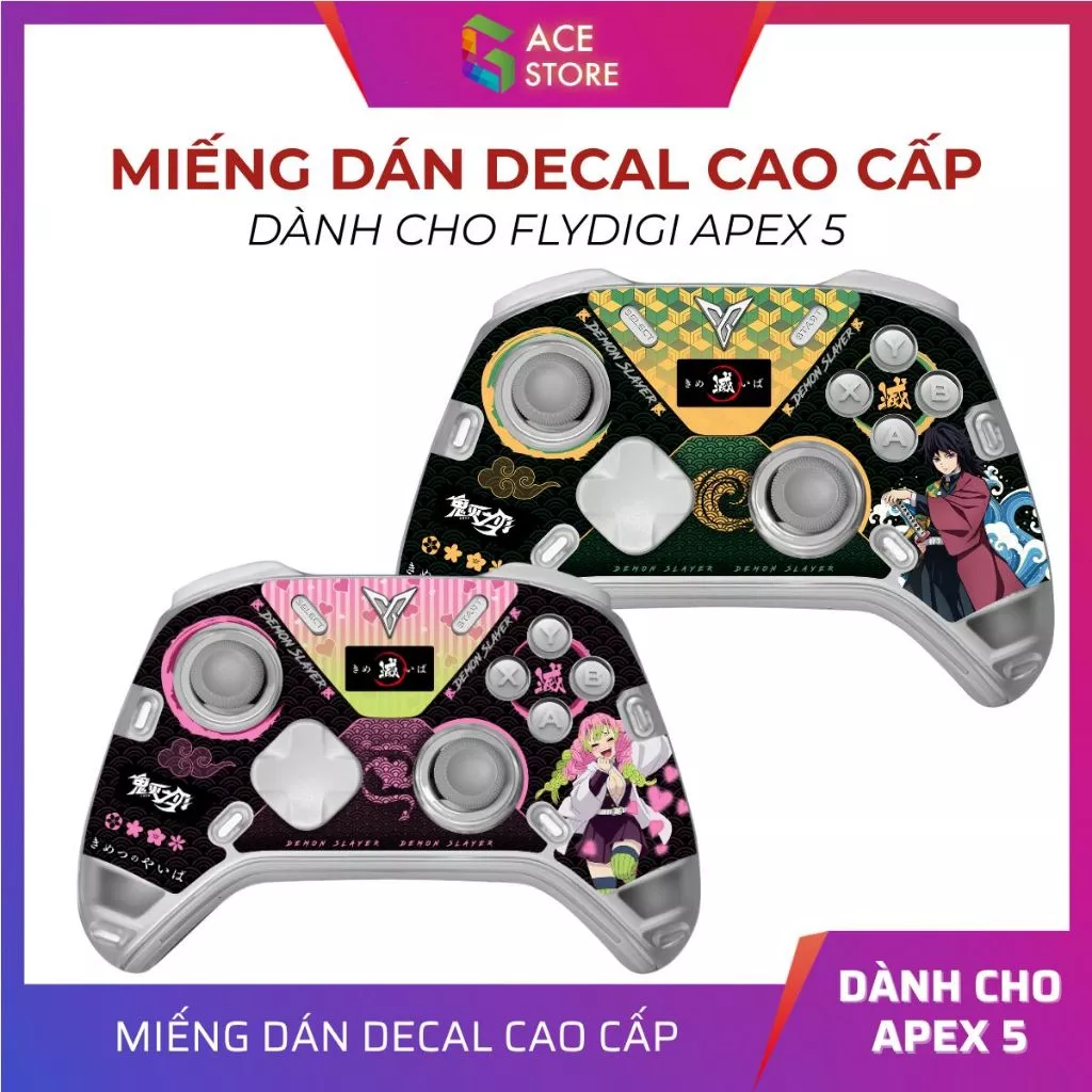Miếng Dán Decal Cao Cấp Cho Flydigi Apex 5 Elite – EVA-01, EVA-02, MiKu, Wuchang, Demon Slayer, ZZZ