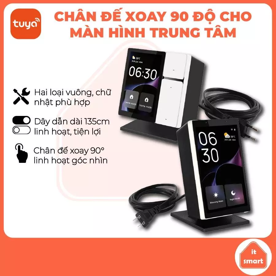 Chân đế màn hình thông minh Tuya Moes, Zemismart, Aqara vuông, chữ nhật, điều chỉnh góc