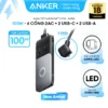 Trạm sạc đa năng Anker 727 GaNPrime 100W 2 cổng USB-C, 2 cổng USB-A và 2 ổ cắm AC sạc cùng lúc 6 thiết bị - A9126
