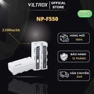 VILTROX NP-F550 Pin Lithium-ion Loại L-Series, Dùng cho LED,monitor,máy quay, có sạc qua cổng USB-C - HÀNG CHÍNH HÃNG