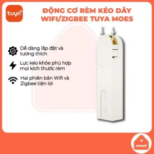 Động cơ rèm kéo wifi/zigbee Tuya Moes, hẹn giờ đóng mở rèm tiện lợi, tương thích nhiều loại rèm