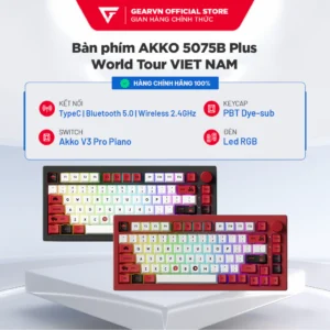 Bàn phím AKKO 5075B Plus Red World Tour Led RGB VIET NAM Version Piano V3 Pro BH 12 tháng