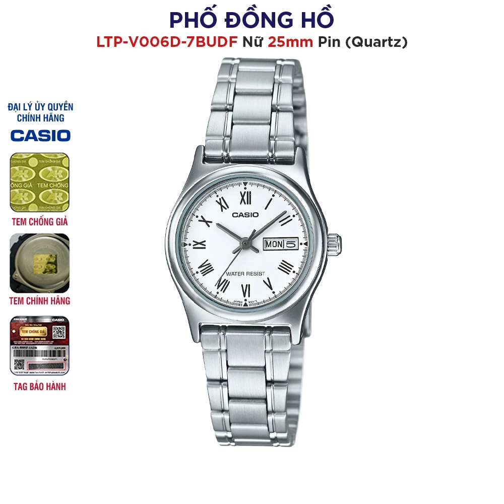 Đồng hồ nữ dây kim loại Casio Anh Khuê LTP-V006D-7BUDF chính hãng