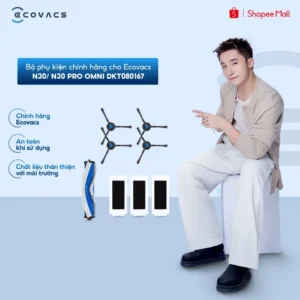 Bộ phụ kiện chính hãng cho Ecovacs N30/ N30 Pro Omni DKT080167 | Chổi cạnh | Chổi chính | Bộ lọc