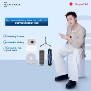 Phụ kiện chính hãng robot hút bụi lau nhà Ecovacs Deebot Mini | Chổi cạnh | Chổi chính | Giẻ lau | Bộ lọc | Túi rác