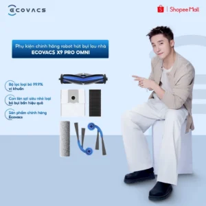 Phụ kiện chính hãng robot hút bụi lau nhà Ecovacs X9 Pro Omni | Chổi cạnh | Chổi chính | con lăn | Bộ lọc | Túi rác