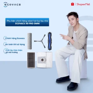 Phụ kiện chính hãng robot hút bụi lau nhà Ecovacs X8 Pro Omni | Chổi cạnh | Chổi chính | Con lăn | Bộ lọc | Túi rác