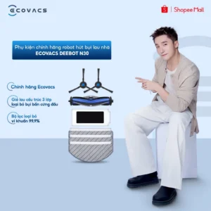 Phụ kiện chính hãng robot hút bụi lau nhà Ecovacs Deebot N30 Đen | Chổi cạnh | Chổi chính | Giẻ lau | Bộ lọc
