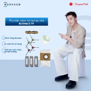 Phụ kiện robot hút bụi lau nhà Ecovacs T9 | Bộ phụ kiện Ecovacs T9 | Chổi cạnh T9 | Túi đựng bụi - Chính Hãng