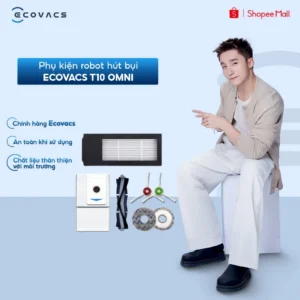 Phụ kiện robot hút bụi Ecovacs T10 Omni | Chổi chính | Bộ lọc | Hộp phụ kiện | Mô-đun ion bạc - Chính Hãng