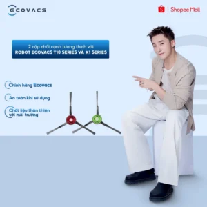 2 cặp chổi cạnh tương thích với Robot Ecovacs T10 Series và X1 Series
