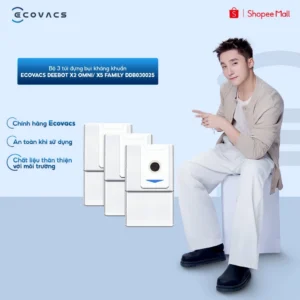 Bộ 3 túi đựng bụi kháng khuẩn Ecovacs cho Deebot X2 Omni/ X5 Family DDB030025