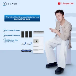 Phụ kiện chính hãng robot hút bụi lau nhà Ecovacs T80 Omni | Chổi cạnh | Chổi chính | Con lăn | Bộ lọc | Túi rác