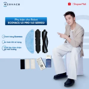 Phụ kiện cho Robot Ecovacs U2 Pro (U2 Series) | Chổi chính Ecovacs U2 | Giẻ lau Ecovacs U2 | Băng dính từ - Chính Hãng