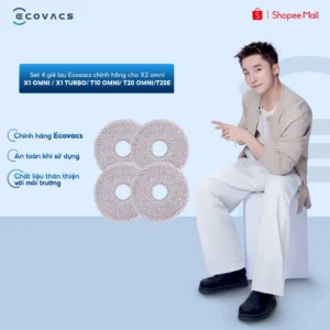 Set 4 giẻ lau Ecovacs chính hãng cho X2 OMNI/ X1 OMNI / X1 TURBO/ T10 OMNI/ T20 OMNI/T20e (2 cặp giẻ)