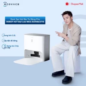 Dock Sạc Hút Rác Tự Động Cho Robot Hút Bụi Lau Nhà EcovacsT10 (T10 AES) - Trạm sạc Ecovacs T10