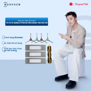 Hộp phụ kiện Ecovacs T5, T8, T8 series, T9, N8, N8 Pro, OZMO 920, 950, 750,(4 chổi cạnh, 3 bộ lọc, 1 chổi chính)