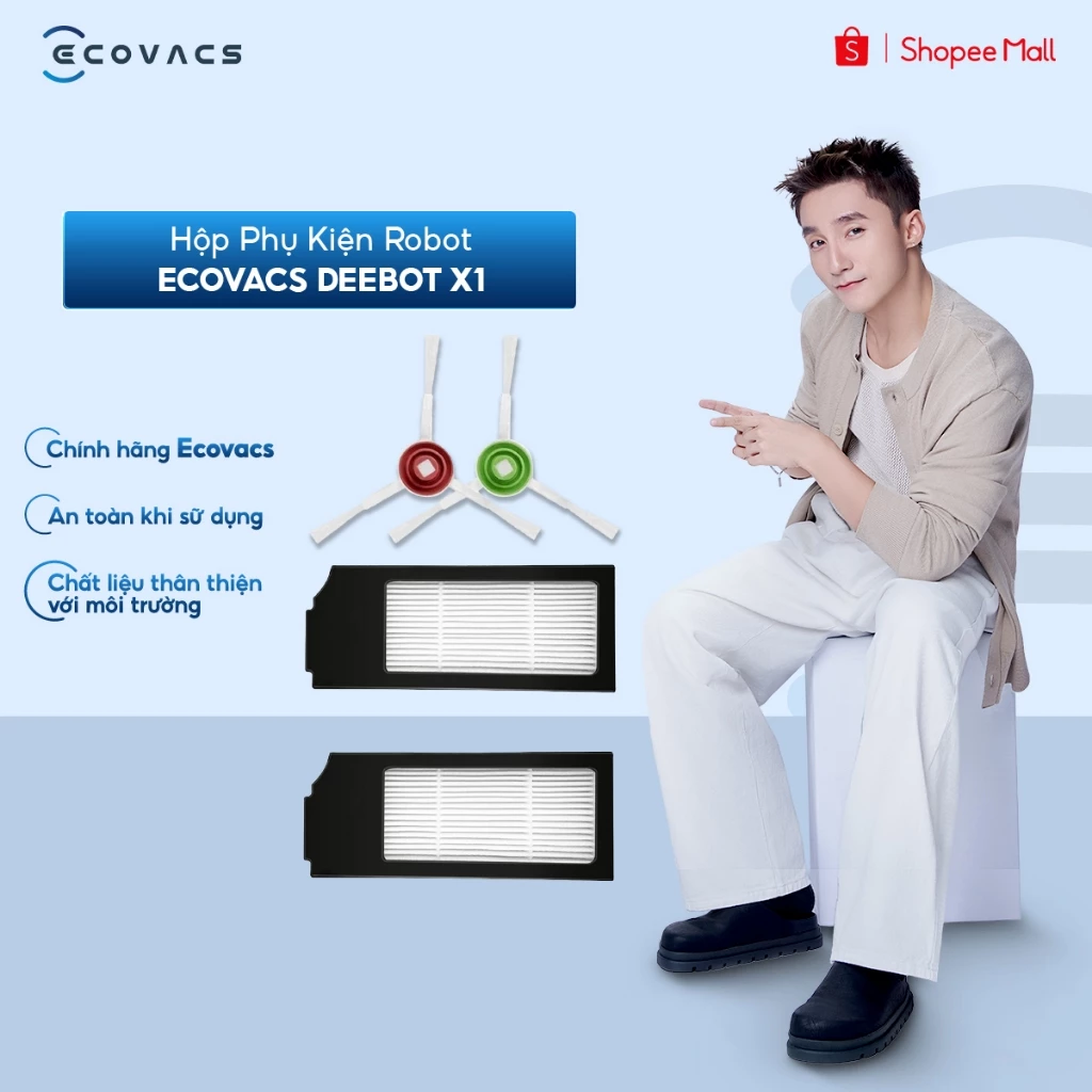 Hộp Phụ Kiện Robot Ecovacs (Chổi, Màng Lọc) Cho Ecovacs Deebot X1
