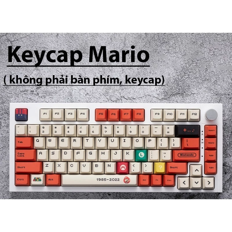 Keycap Mario đỏ với chất liệu PBT profile Cherry cực chất dành cho các dòng bàn phím cơ 126 phím
