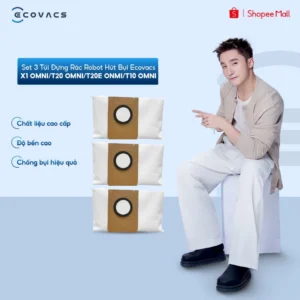 Set 3 Túi Đựng Rác Robot Hút Bụi Ecovacs X1 Omni/T20 Omni/T20e Onmi/T10 Omni-Chứa Bẩn Và Mảnh Vụn Tới 30 Ngày