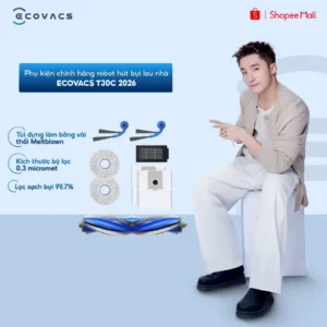 Phụ kiện chính hãng robot hút bụi lau nhà Ecovacs T30C 2026 | Chổi cạnh | Chổi chính | Giẻ lau | Bộ lọc | Túi rác