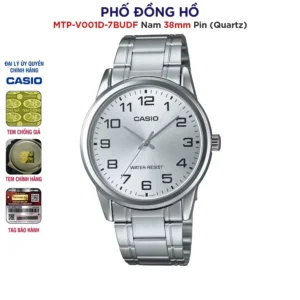 Đồng hồ nam dây kim loại Casio chính hãng Anh Khuê MTP-V001D-7BUDF