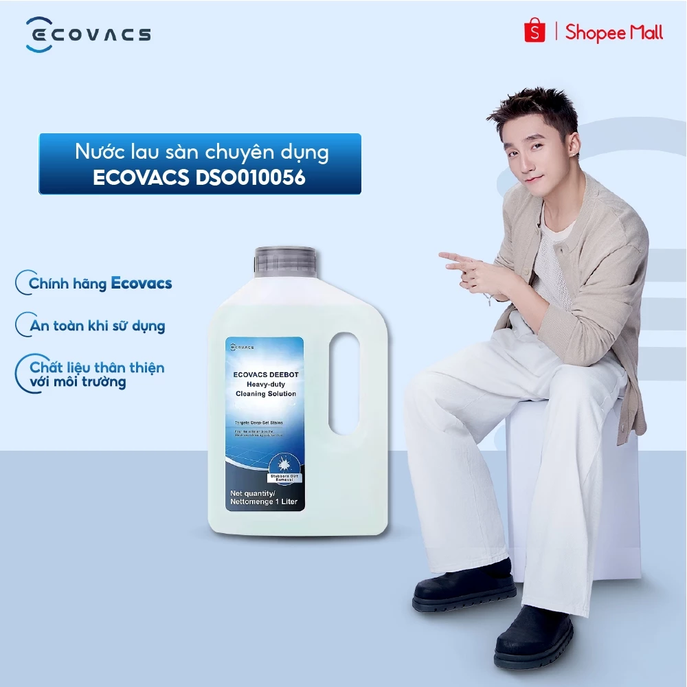 Nước lau sàn loại mạnh, chuyên dụng DÀNH RIÊNG cho Robot Ecovacs X11 OMNICYCLONE/X11 PRO OMNI DSO010056 1L